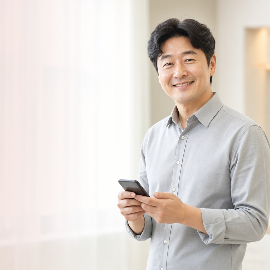 다음머니 삼성카드현금화 휴대전화로 낼 금액을 살피는 고객